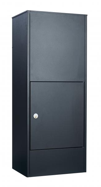 Allux 800 Paketbriefkasten in schwarz, Entnahme von hinten